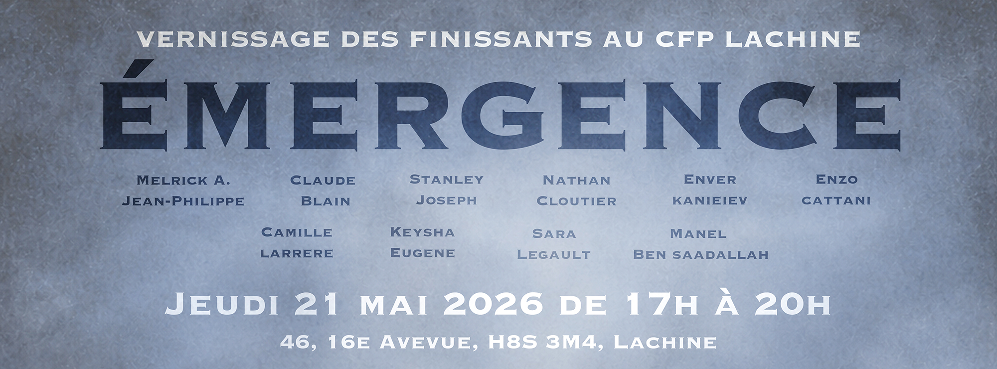 Vernissage. des finissants de l'exposition Emergence